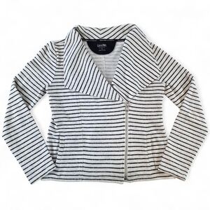 Calvin Klein Performance Striped Zip Jacket Women’s Small Quick Dry Black Grey